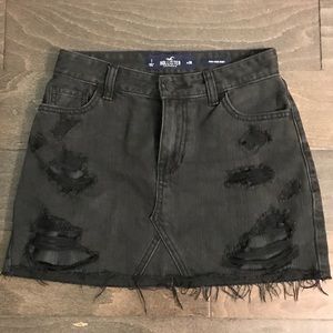Hollister High Rise Black Denim Mini Skirt